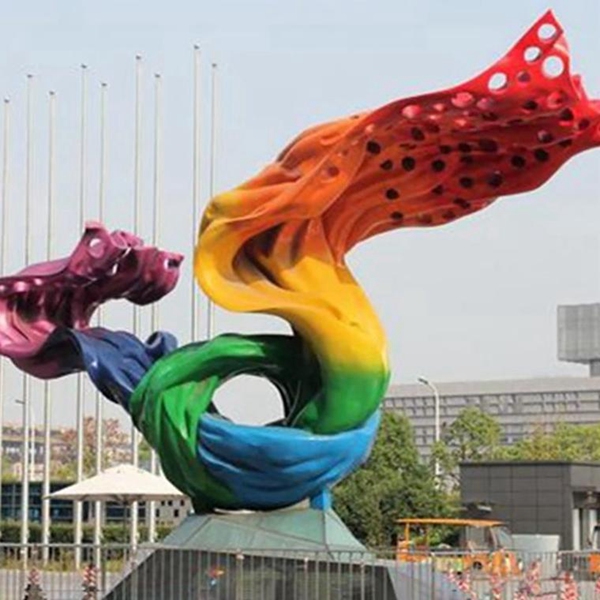 不锈钢彩带雕塑