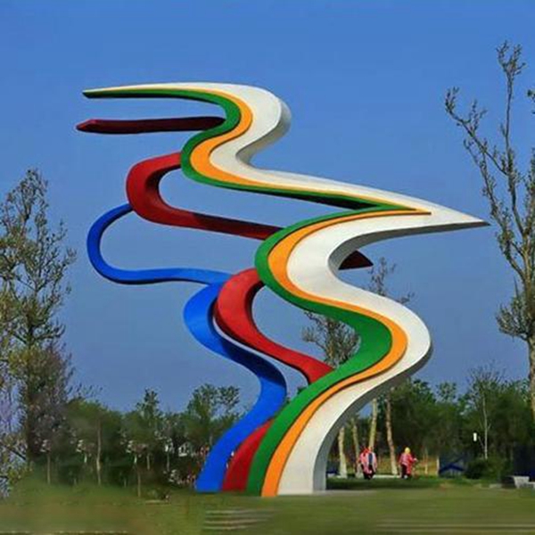 不锈钢彩带雕塑