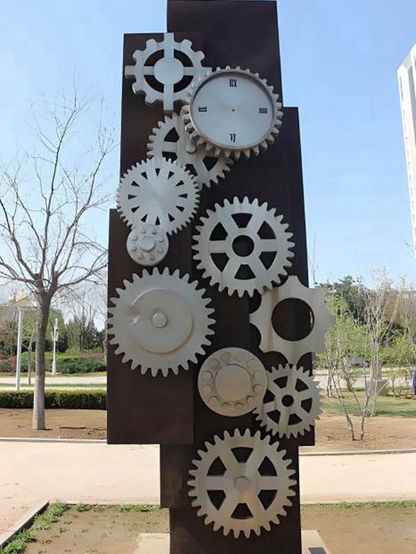 不锈钢齿轮雕塑