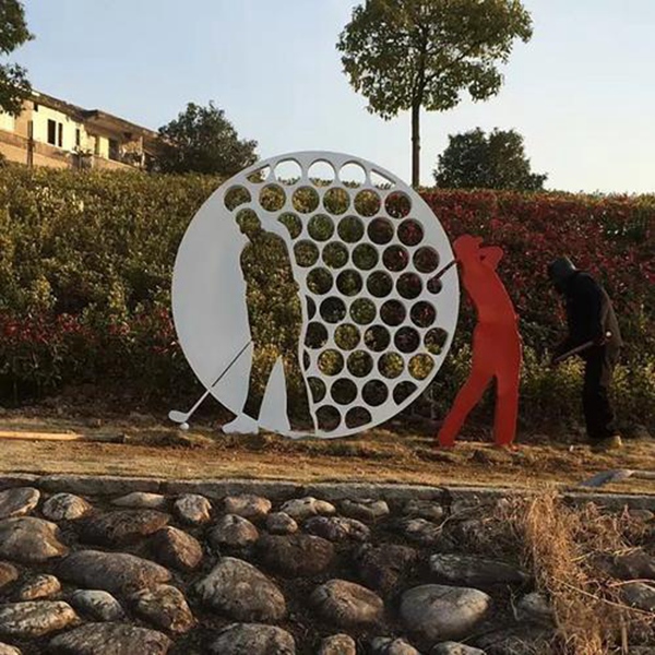 不锈钢高尔夫球雕塑