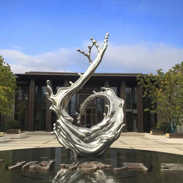 不锈钢海浪雕塑