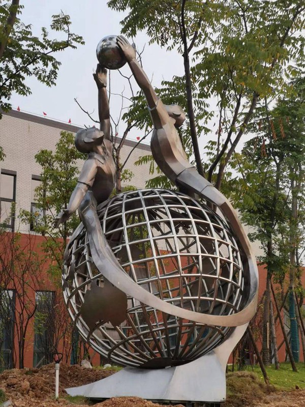不锈钢篮球雕塑