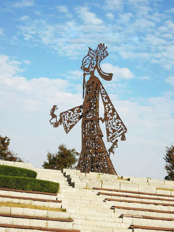 不锈钢皮影雕塑