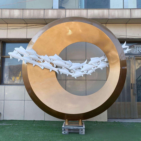 不锈钢圆环雕塑