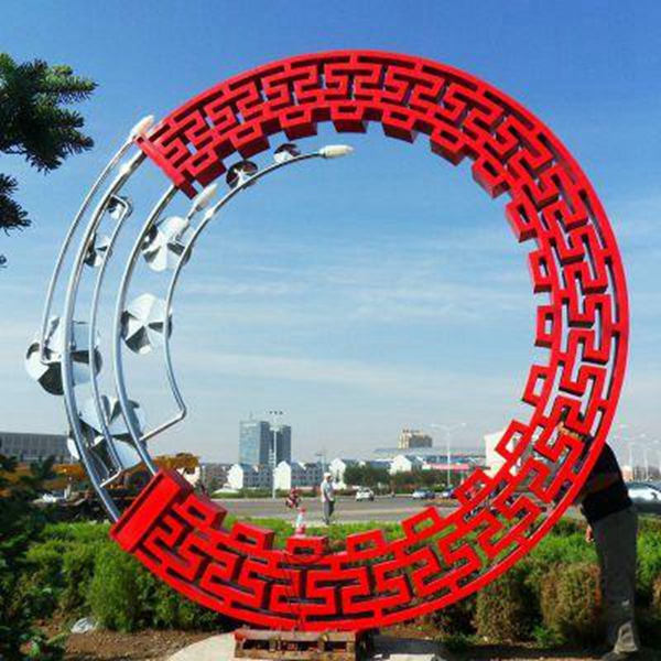 不锈钢圆环雕塑