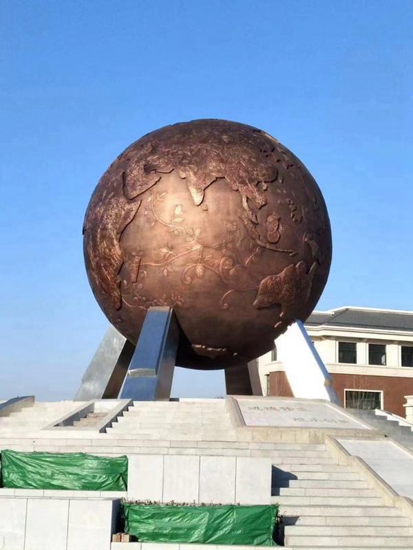 地球仪铜雕