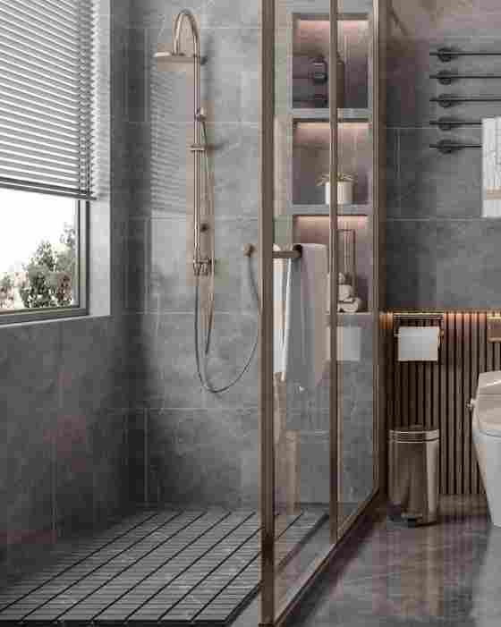 淋浴间石材地面的做法及案例欣赏