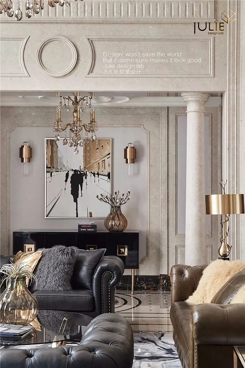 室内常用的大理石圆柱，发挥出意想不到的效果