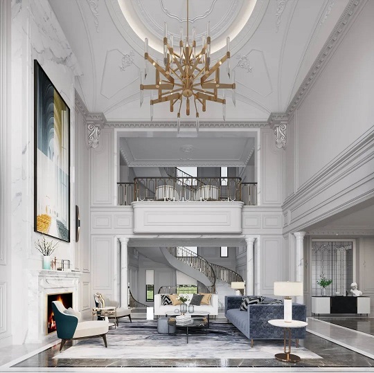 室内常用的大理石圆柱，发挥出意想不到的效果