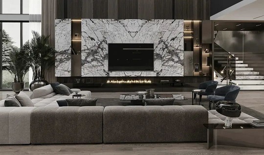 大理石的对称美学，绽放天然石材的独特魅力