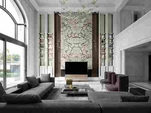 大理石的对称美学，绽放天然石材的独特魅力