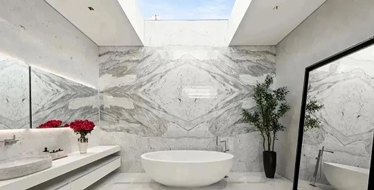 大理石的对称美学，绽放天然石材的独特魅力