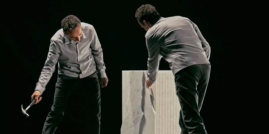 意大利大理石洗手台制作揭秘：竟然是这么敲出来的，太神奇了！