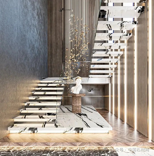 楼梯悬空石材踏步应该怎么做？完美衔接上下楼