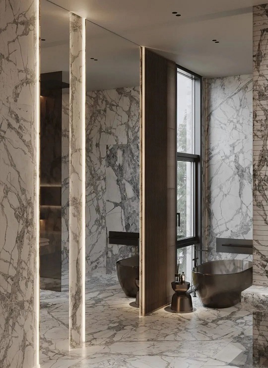 大理石卫浴设计 | 打造高档住宅的现代艺术空间，感受到大自然的魅力