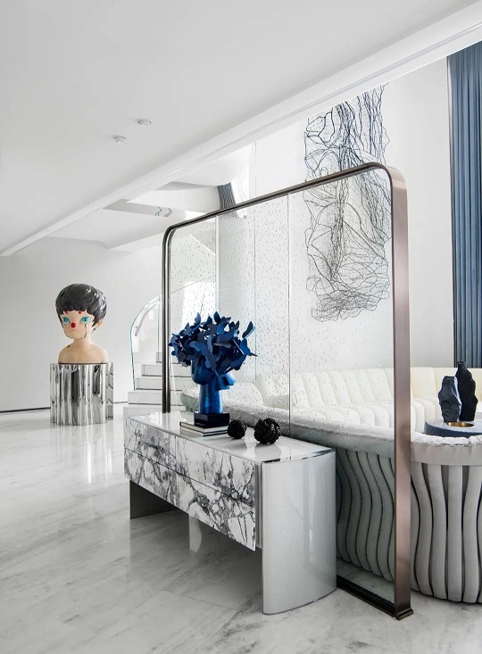 大理石玄关设计，展现现代简约东方美学