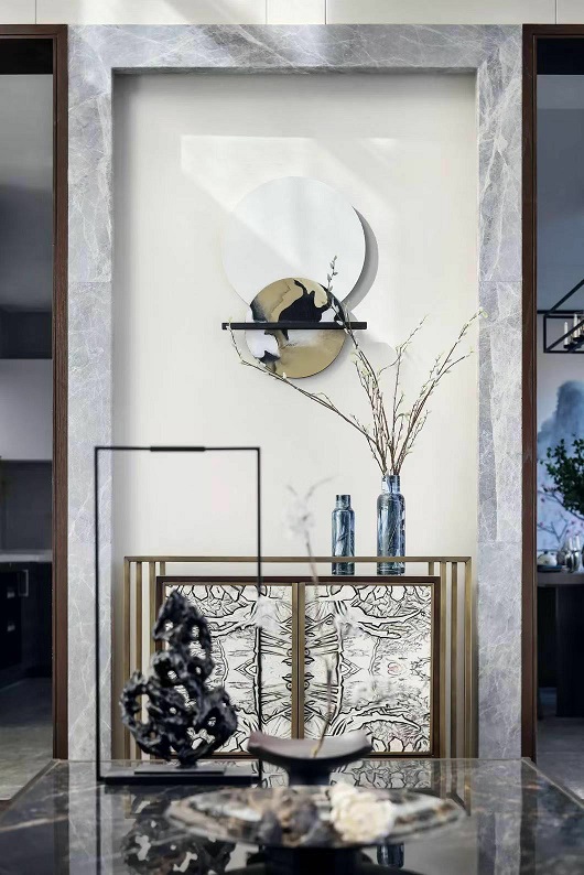 大理石玄关设计，展现现代简约东方美学