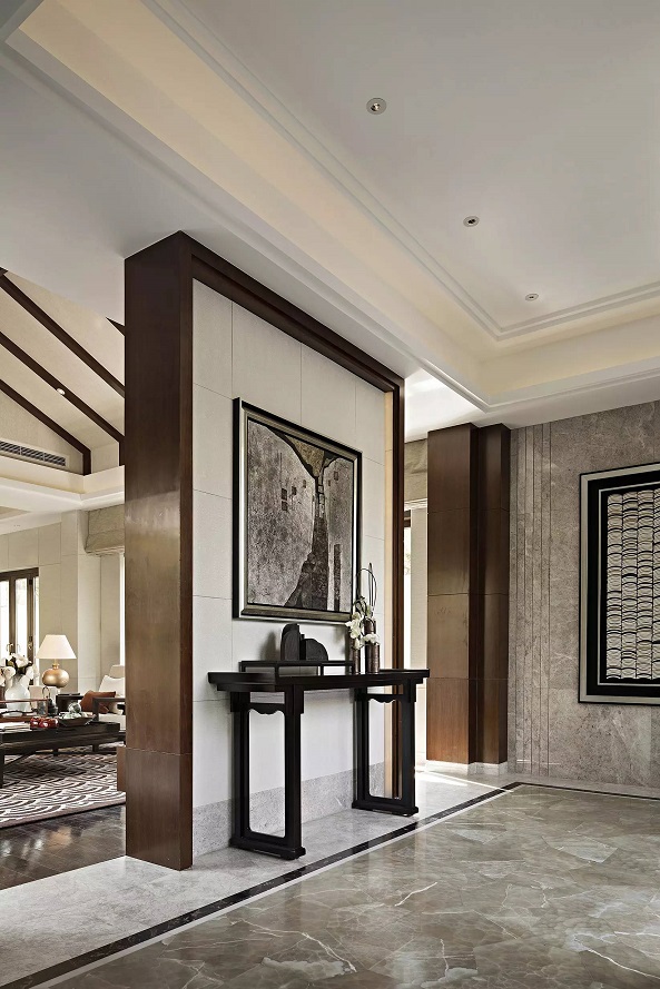 大理石玄关设计，展现现代简约东方美学