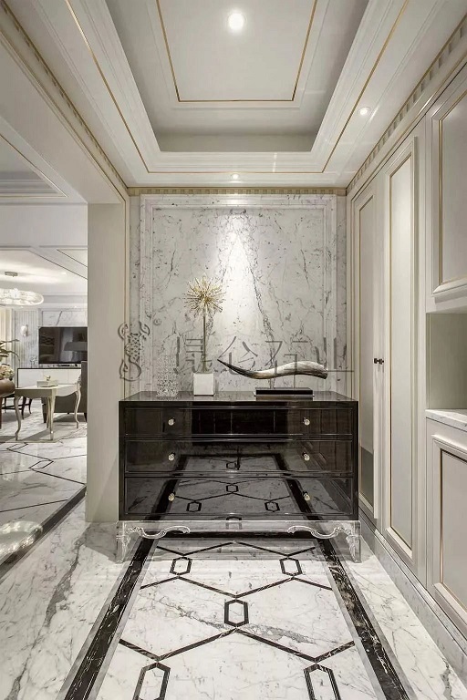 大理石玄关设计，展现现代简约东方美学