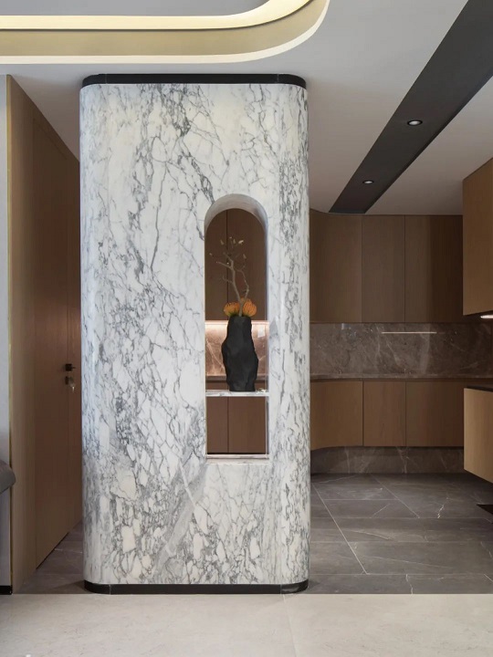 大理石玄关设计，展现现代简约东方美学