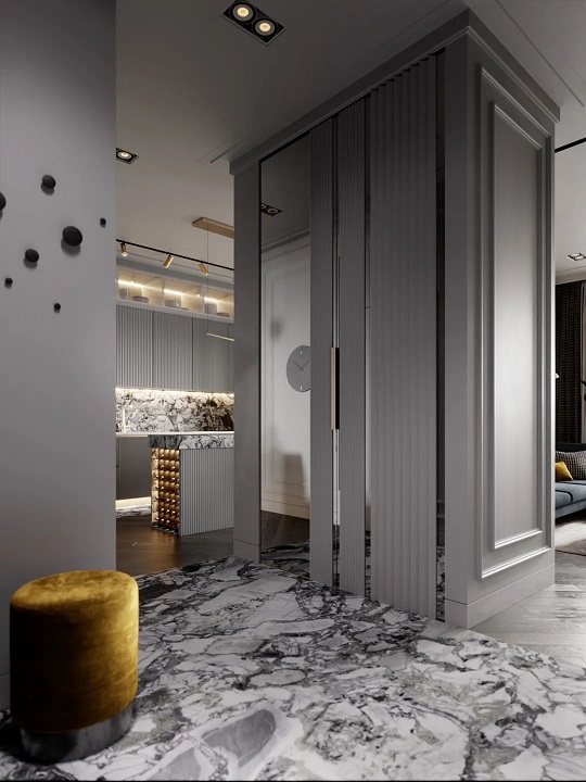大理石玄关设计，展现现代简约东方美学