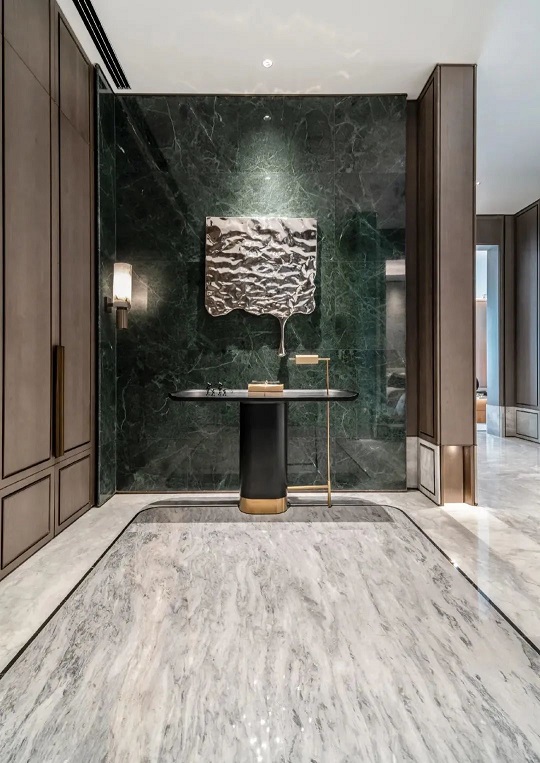 大理石玄关设计，展现现代简约东方美学