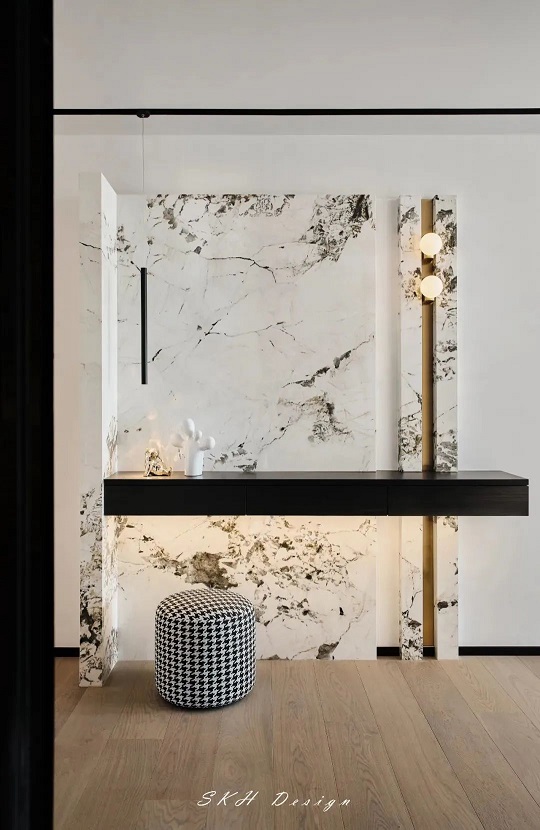 大理石玄关设计，展现现代简约东方美学