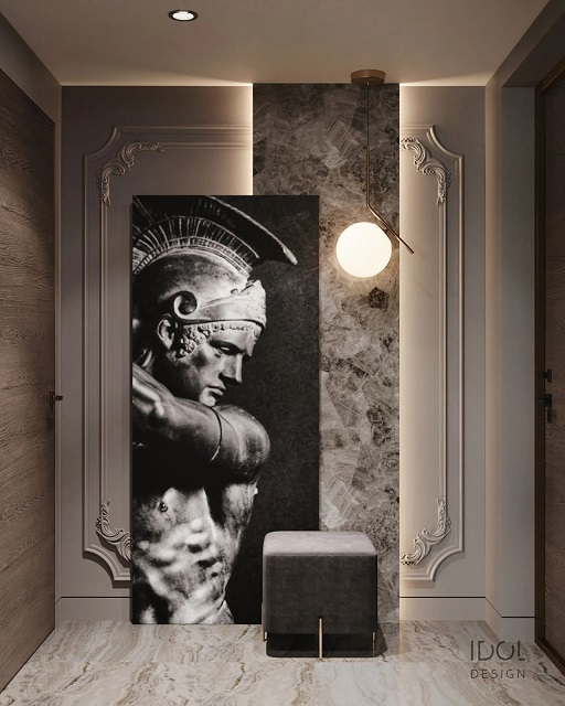 大理石玄关设计，展现现代简约东方美学