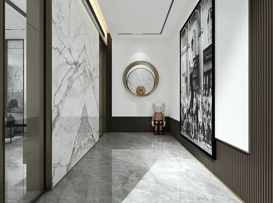 大理石玄关设计，展现现代简约东方美学