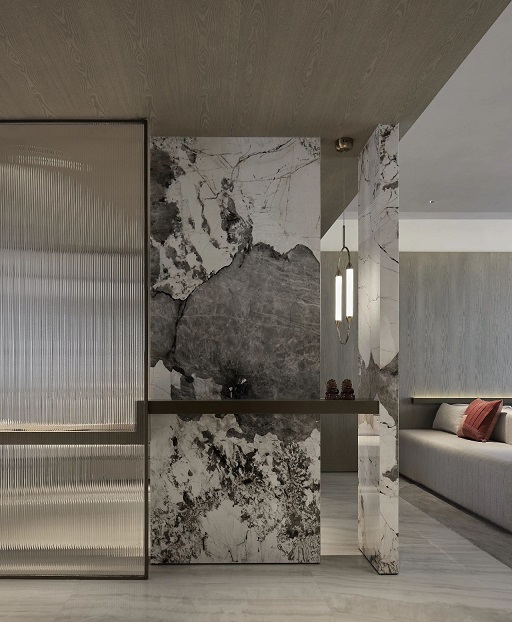 大理石玄关设计，展现现代简约东方美学