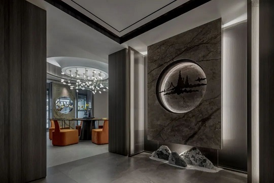 大理石玄关设计，展现现代简约东方美学