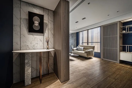 大理石玄关设计，展现现代简约东方美学