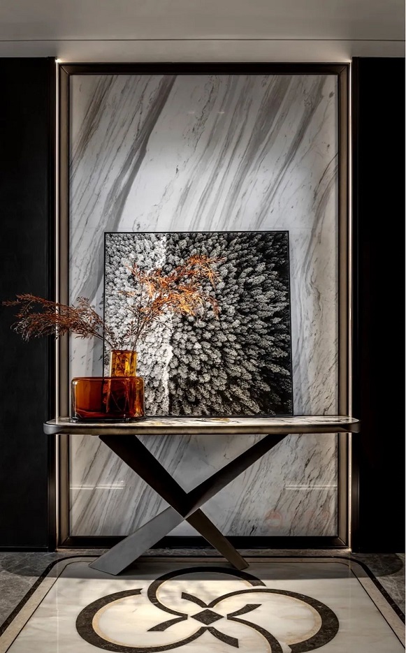 大理石玄关设计，展现现代简约东方美学