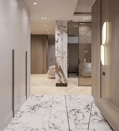 大理石玄关设计，展现现代简约东方美学