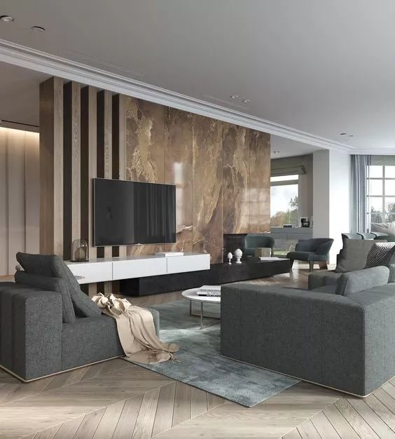 现代风石材背景墙，5种类型的“花样玩法”