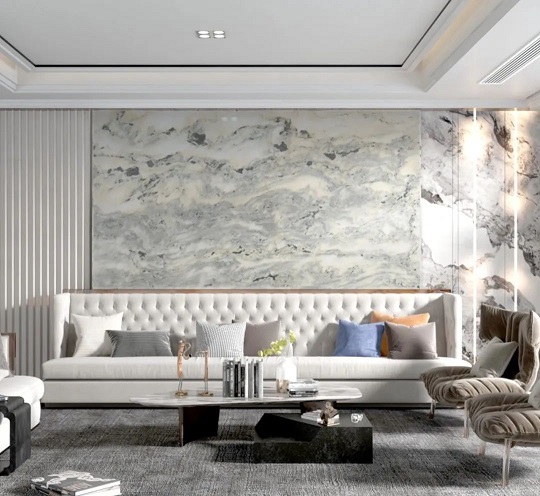 山水画大理石背景墙，将大千世界汇聚其中
