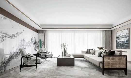 山水画大理石背景墙，将大千世界汇聚其中