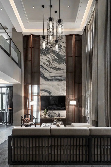 山水画大理石背景墙，将大千世界汇聚其中