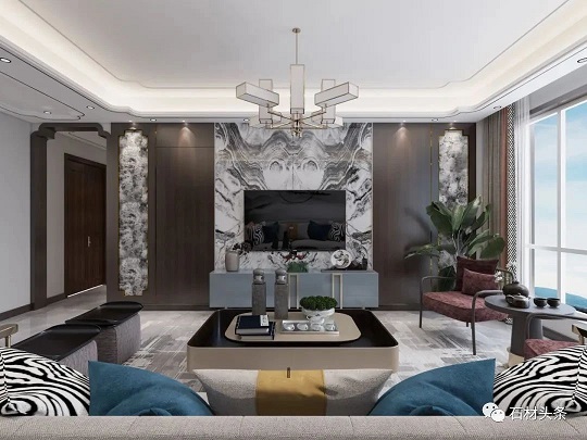 天然奢石融入新中式，这奢华效果你敢想吗？