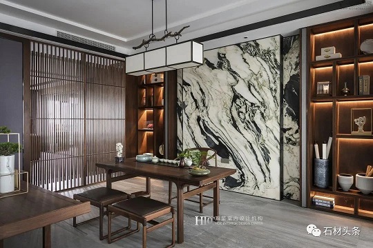 天然奢石融入新中式，这奢华效果你敢想吗？