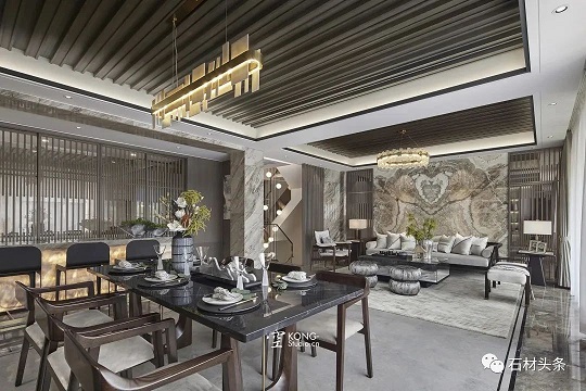 天然奢石融入新中式，这奢华效果你敢想吗？