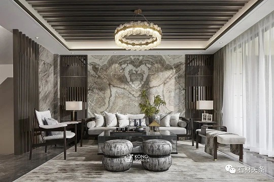 天然奢石融入新中式，这奢华效果你敢想吗？