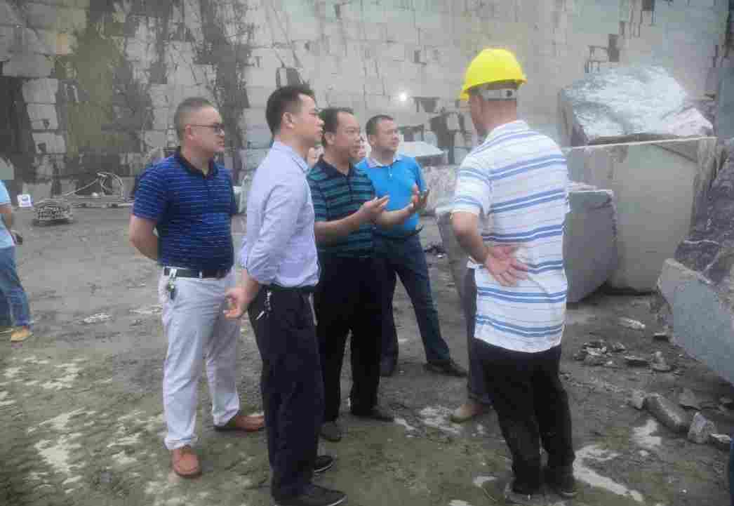 钟山县燕塘镇主要领导到燕塘石材建材园区调研